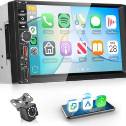 Carplay Autoradio 2 Din avec You-Tube Android Auto, 7 Pouces &Eacute;cran Tactile Autoradio Double Din avec