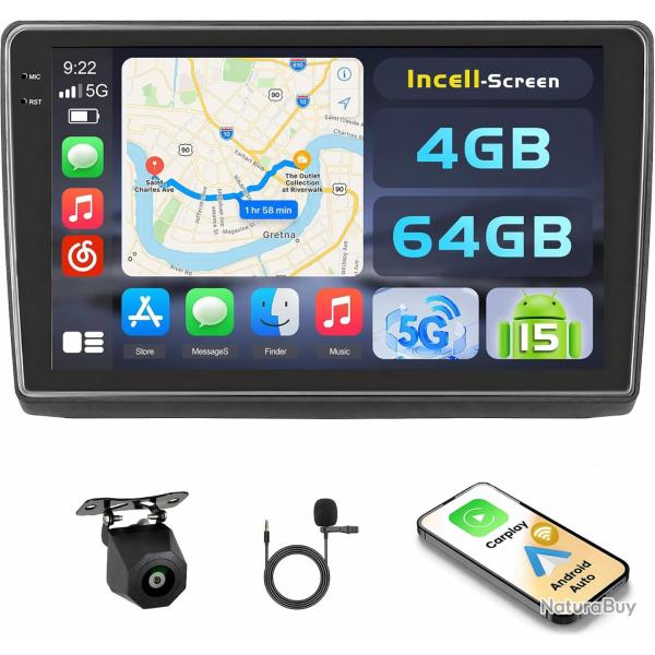 Carplay 4G+64G Android 15 Autoradio 10" pour Renault Trafic CarPlay : Aussi pour Nissan Primastar. W