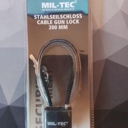 Cadenas &agrave; c&acirc;ble d'acier pour armes Mil-Tec 200mm