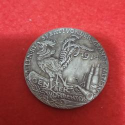 Grande m&eacute;daille satirique allemande 1914 - "Allen Respekt! Vor der Grande Nation" - 40 mm - WW1