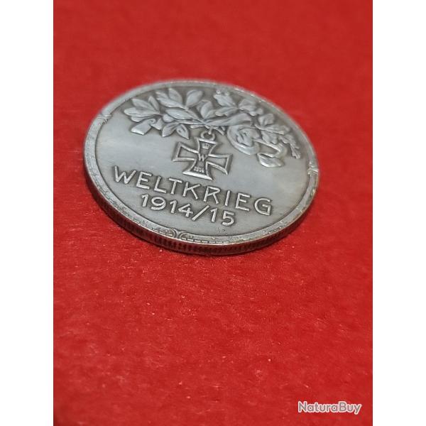 M�daille allemande "Weltkrieg 1914/15" - Croix de Fer - 34 mm - Premi�re Guerre mondiale ww1