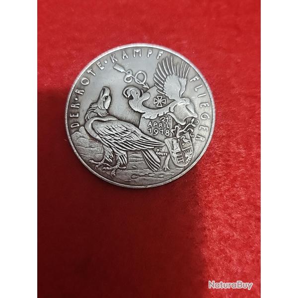 M�daille comm�morative allemande - Rittmeister Manfred von Richthofen "Le Baron Rouge"Combat a�rien