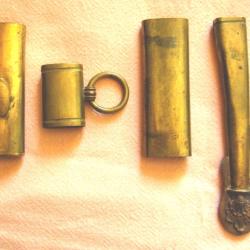 Garnitures sans poin&ccedil;ons  pour fourreau de sabre en cuir mod&egrave;les 1837, 1853, 1891 et pi&egrave;ce de cuir.