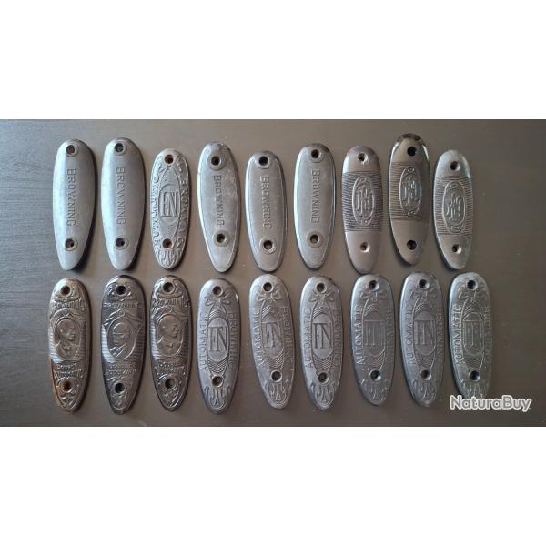 Lot de 18 plaques de couche pour fusil ancien Browning