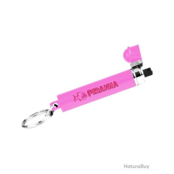 Spray au poivre  PIRANHA  PORTE CL� POIVRE ROSE rechargeable