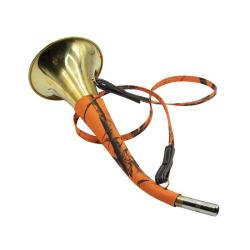 Corne de chasse pavillon gain&eacute;e orange 40cm Januel