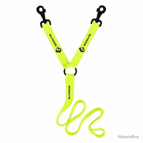 Laisse Accouples Jaune pour 2 Chiens 1.50m Somlys