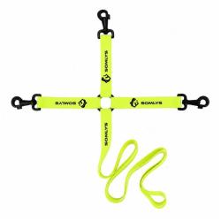 Laisse Accouples Jaune pour 3 Chiens 1.50m - Somlys