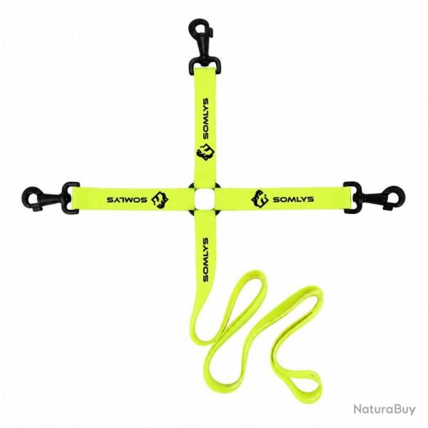 Laisse Accouples Jaune pour 3 Chiens 1.50m - Somlys