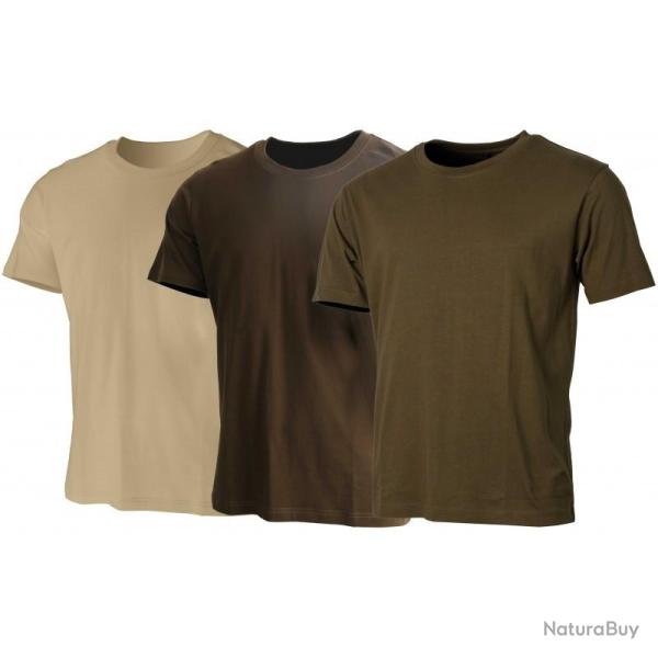 Lot de 3 T shirts de Chasse Beige. Kaki et Marron Treeland