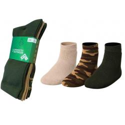 Pack de 3 Chaussettes Enfant Vert, Beige et Camo - Treeland 31-34