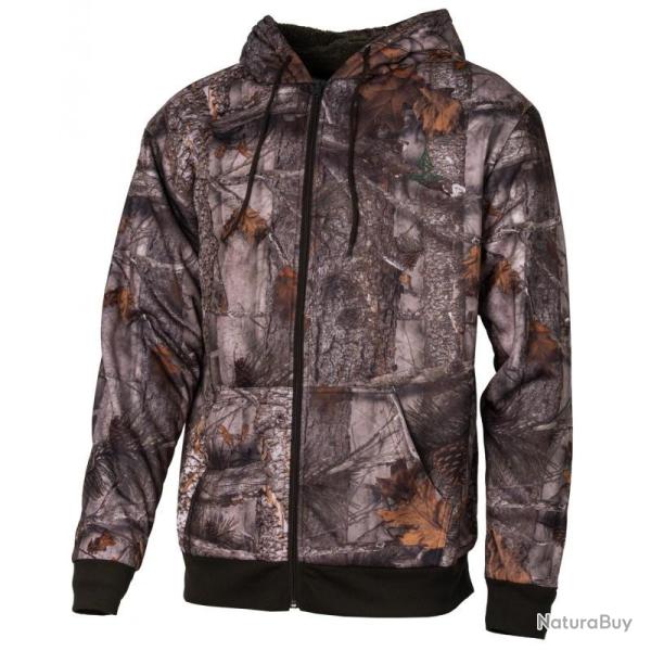 Sweat � Capuche de Chasse Zipp� Sherpa Camo Forest II Treeland
