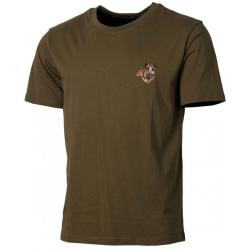 T shirt de Chasse Kaki Broderie Sanglier Treeland