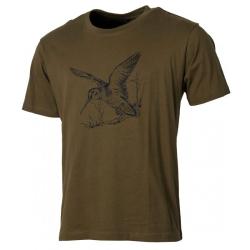 T shirt de Chasse Kaki motif B&eacute;casse Treeland
