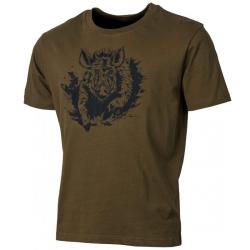 T shirt de Chasse Kaki Sanglier Treeland