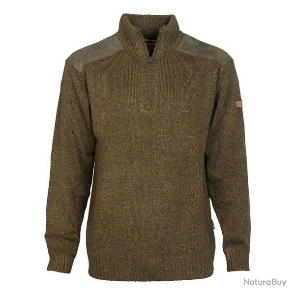 Pull de chasse Percussion Col Chemin�e Broderie Percussion Kaki - TAILLE XL