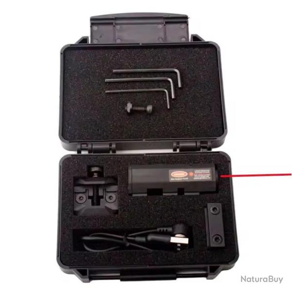Laser rouge tactique rechargeable pour montage sur rail picatinny weaver et Mlok
