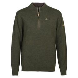 Pull de chasse Percussion Col Chemin&eacute;e ISLANDE Kaki logo Percussion- TAILLE S