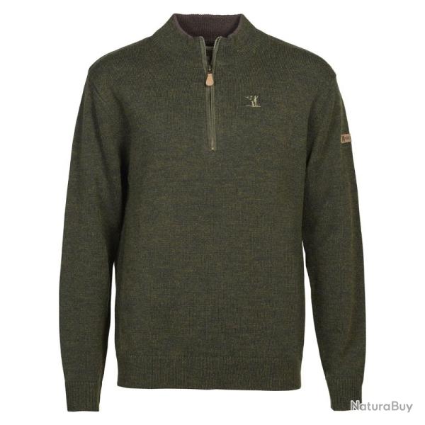 Pull de chasse Percussion Col Chemin�e ISLANDE Kaki logo Percussion- TAILLE XL