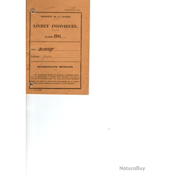 livret individuel militaire