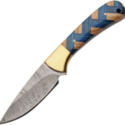 Couteau fixe de chasse - Rite Edge Braided Sapphire Skinner damas