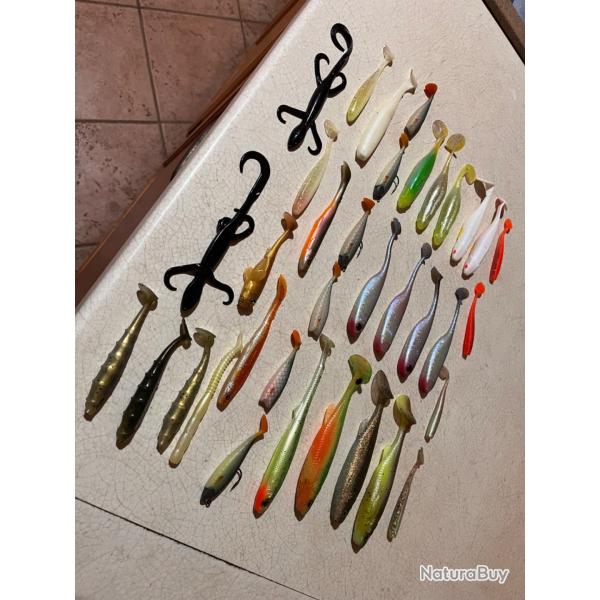 1 lot de leurres souples divers