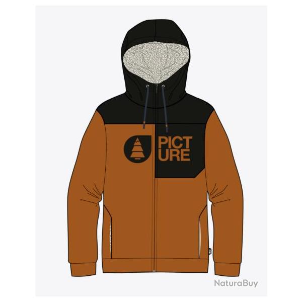 Sweat Zipp� Homme Picture "BASEMENT PLUSH ZIP HOODIE" L Camel