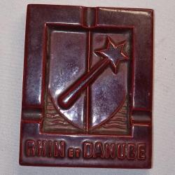 Cendrier barbotine souvenir 1er Arm&eacute;e RHIN et DANUBE