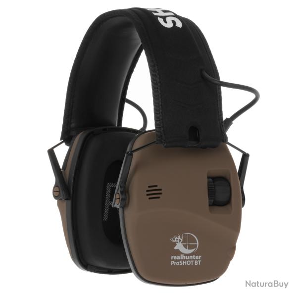 Casque Anti-bruit Actif RealHunter Active ProSHOT BT Marron