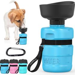 520ml Gourde Chien Promenade, Bouteille d'eau Portable pour Chien, Pr&eacute;vention des Fuites d'eau, Bleu