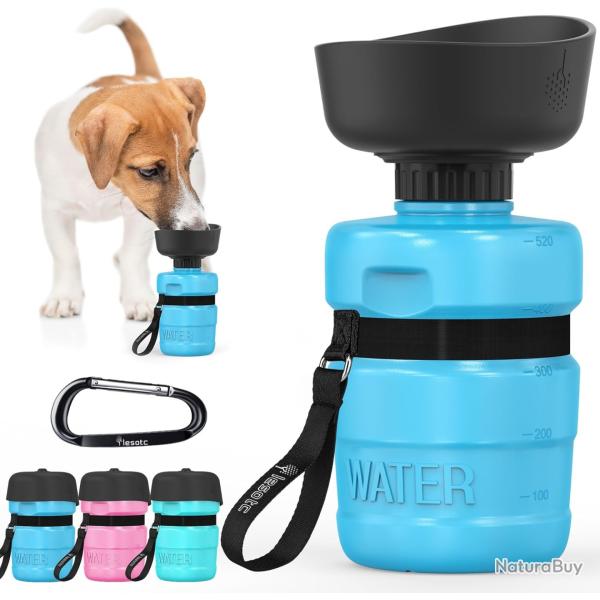 520ml Gourde Chien Promenade, Bouteille d'eau Portable pour Chien, Pr�vention des Fuites d'eau, Bleu