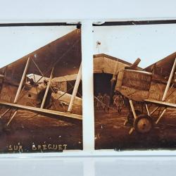 Photographie st&eacute;r&eacute;oscopique avion fran&ccedil;ais Br&eacute;guet premi&egrave;re guerre mondiale