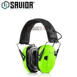 Casque SAVIOR Antibruit Electroniques N&eacute;on Vert