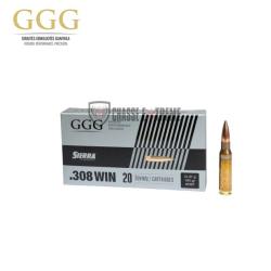 20 Cartouches GGG 190Gr Cal 308 Win HPBT Sierra Matchking