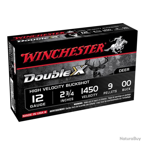 CHEVROTINES WINCHESTER DOUBLE X BUCKSHOT 9 GRAINS 12/70