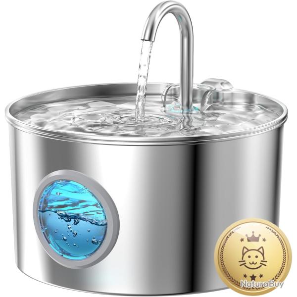 Fontaine � Eau pour Chat - 2,2L Distributeur Eaus Chats Automatique avec 6 Filtres + 3 �ponges