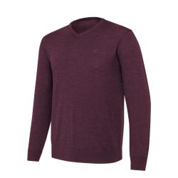 PULL BERETTA MERINO Col V Bordeaux