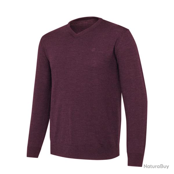 PULL BERETTA MERINO Col V Bordeaux