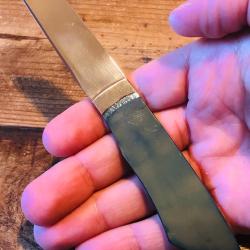 Couteau Roberto Ottonello Acier Titane Ultra Plat Sandvik 12C27 1.4mm - pochette - certificat - neuf