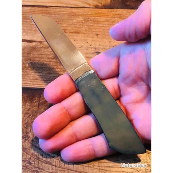 Couteau Roberto Ottonello Acier Titane Ultra Plat Sandvik 12C27 1.4mm - pochette - certificat - neuf