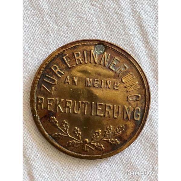 Medaille Zur Erinnerung an meine Rekrutierung Kaiserreich Baden 1892-1918