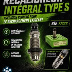 22-250 R - Recalibreur int&eacute;gral Type S Redding - outil seul &agrave; bushing