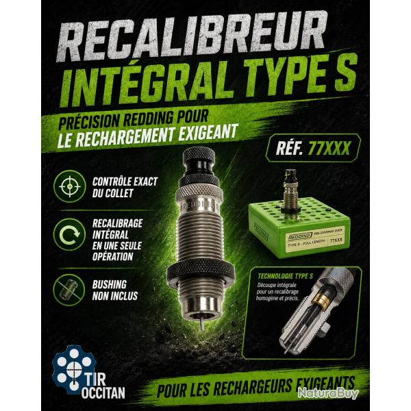 22-250 R - Recalibreur int�gral Type S Redding - outil seul � bushing