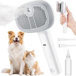 Brosse Chat/Chien Autonettoyante, Vaporisateur pour Poils Long et Court, 2 Mode de Pulv&eacute;risation
