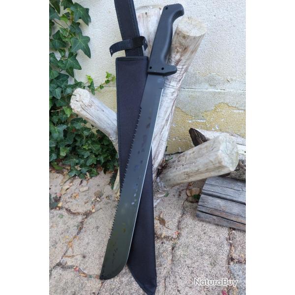 Grande Machette Army Lame Drop Point Acier 3Cr13 Scie Sur le Haut Manche ABS Etui Nylon TRECKKING 01