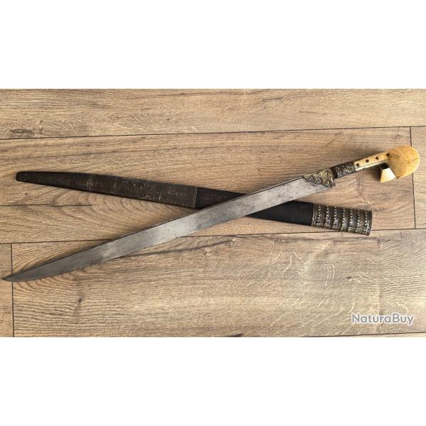 Ottoman Yatagan with white grips and silver inlays