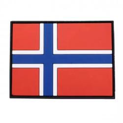 &Eacute;cusson drapeau Norv&egrave;ge en caoutchouc 3D JTG