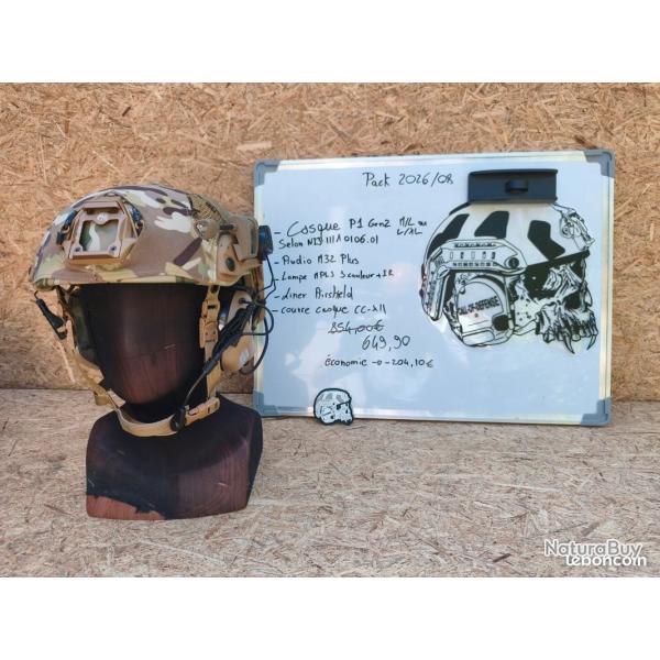 Pack casque balistique P1 GEN2 Multicam Starter