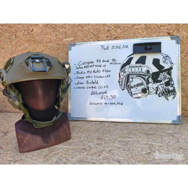 Pack casque balistique P1 GEN2 Green rangers Starter