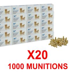 Pack 1000 munitions ATS X-Force 9x19 mm FMJ 124 gr (20x50)